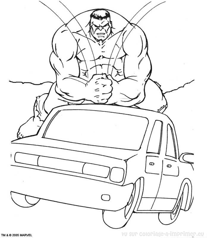 Coloriage d'un super-héros Marvel en pleine action