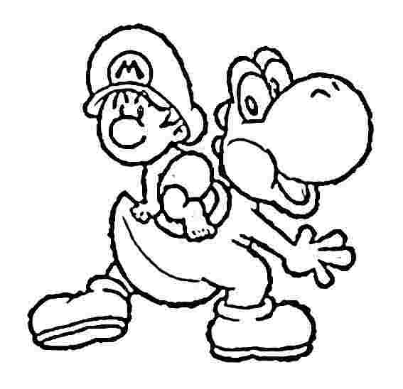 Coloriage de Mario sautant avec un décor de champignon