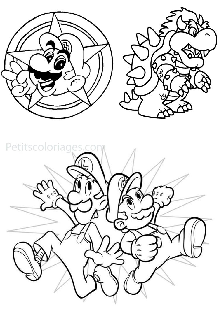 Super Mario et Luigi sautent joyeusement dans un paysage coloré