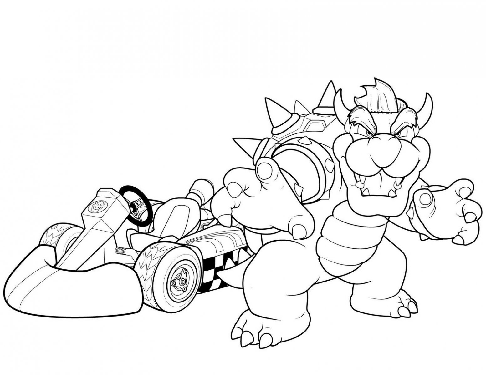 Coloriage de Mario et ses amis dans un décor de jeu vidéo