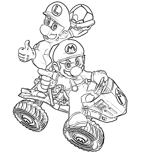 Coloriage de Mario et Luigi en pleine aventure