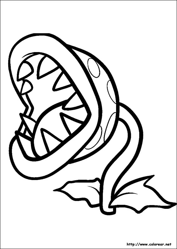 Coloriage de Mario en pleine aventure dans un décor de plateforme