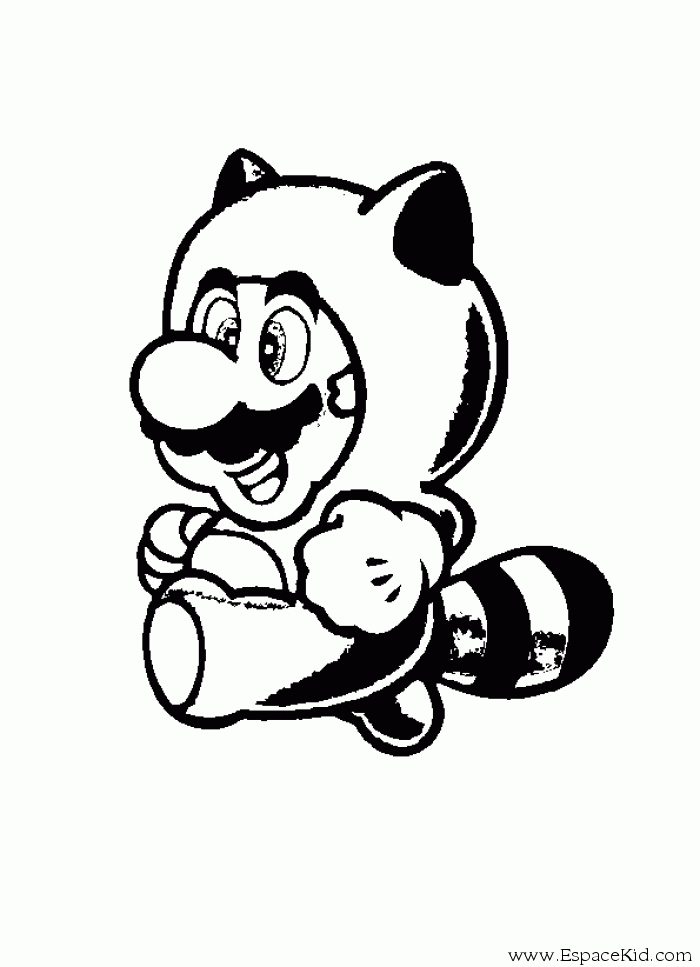 Coloriage de Super Mario en pleine aventure dans un décor de jeu vidéo