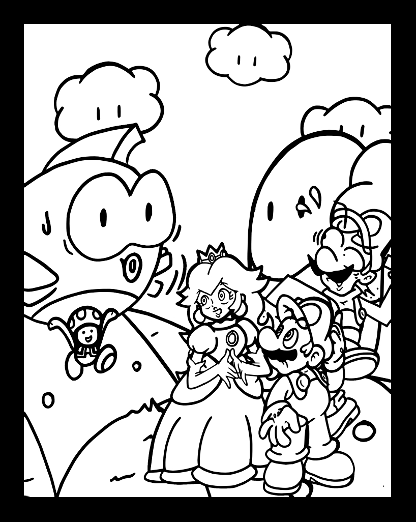 Super Mario et Luigi en pleine aventure dans un décor fantastique