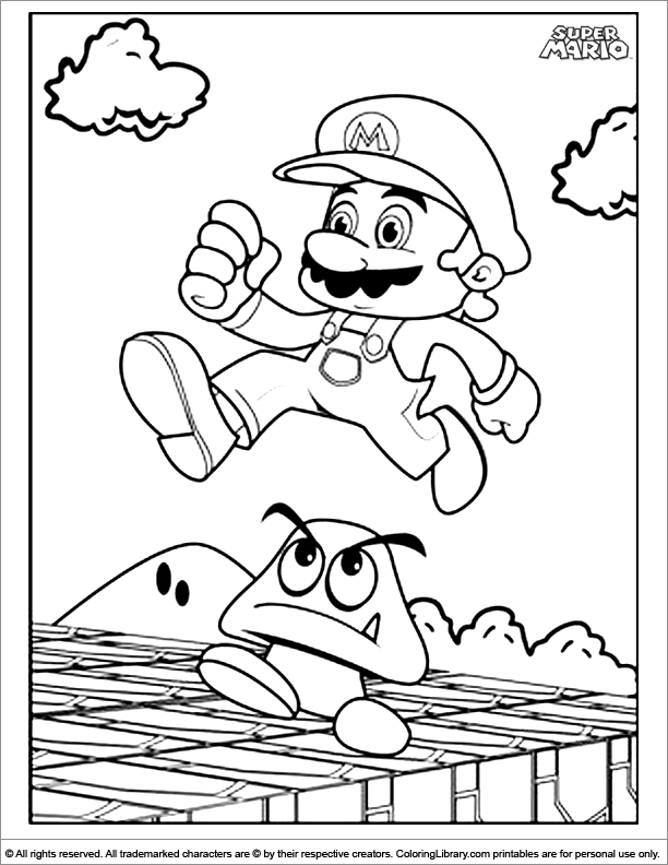 Super Mario sautant sur un ennemi dans un paysage de jeu vidéo