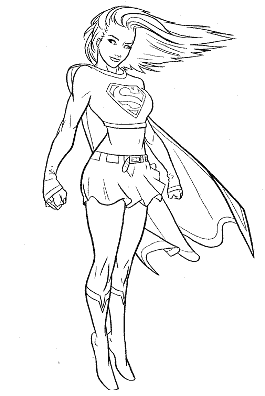 Supergirl en pleine action dans un décor urbain