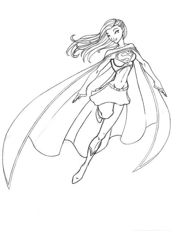 Supergirl en pleine action dans un ciel dynamique