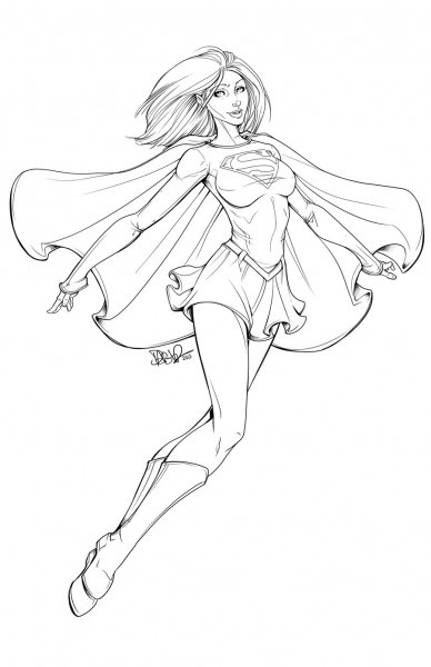 Supergirl en pleine action avec son emblématique costume Supergirl en pleine action avec son emblématique costume
