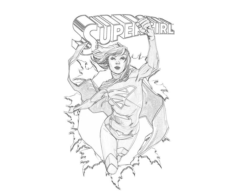 Supergirl en action avec son emblématique costume sur fond de ville
