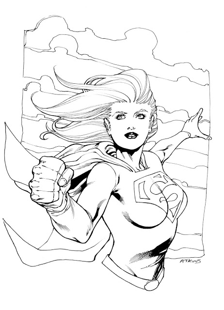 Supergirl en pleine action dans un décor urbain