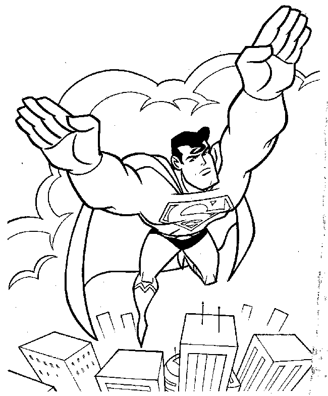 Superman en pleine action dans un décor urbain