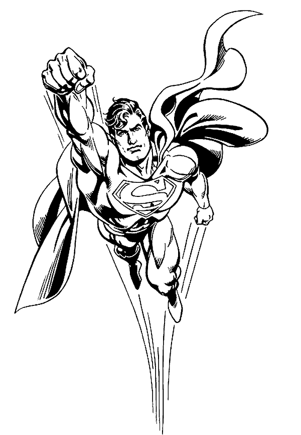 Superman en pleine action dans un décor urbain