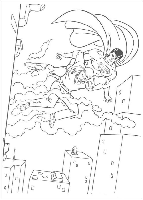 Superman en action dans un ciel dynamique