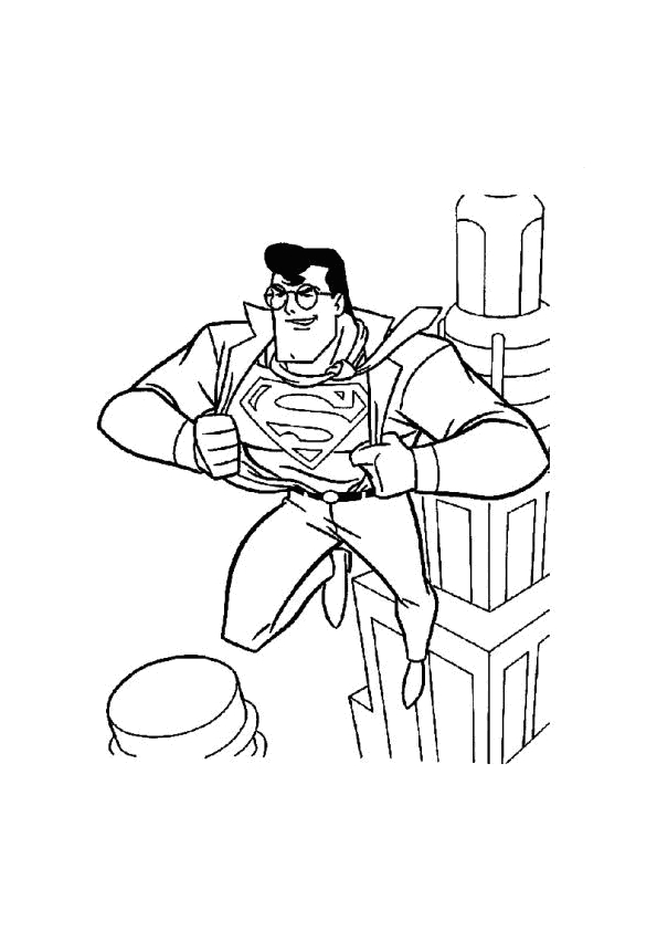Superman en pleine action dans un ciel nuageux