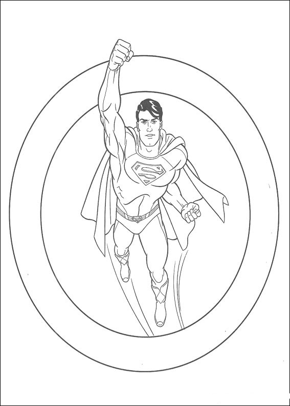 Superman en plein vol dans le ciel bleu