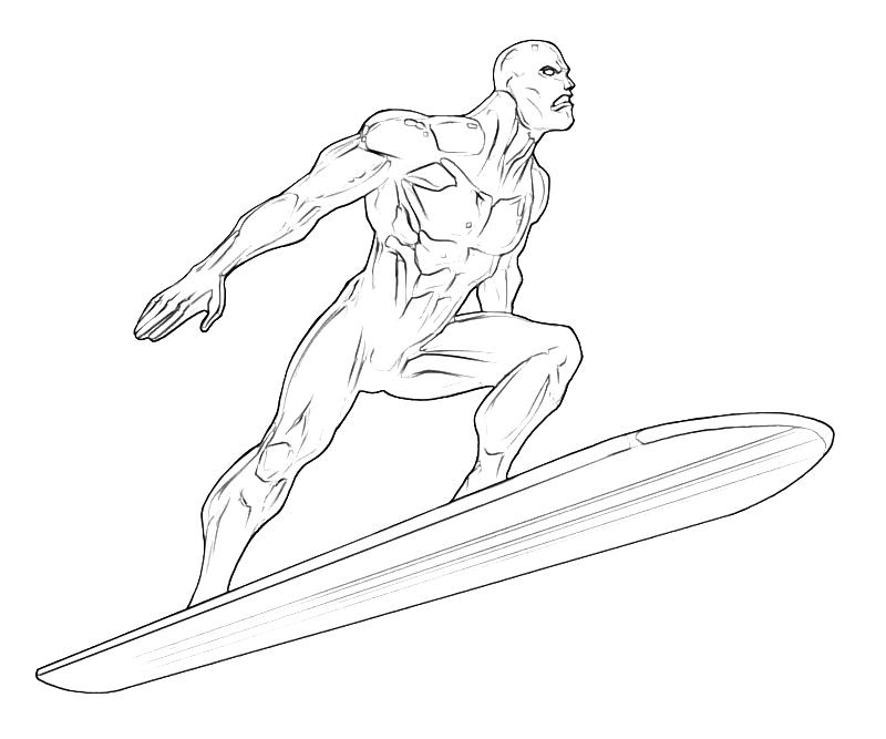 Surfeur d'Argent en pleine action sur sa planche