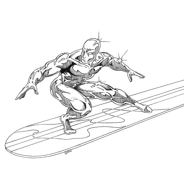 Coloriage Surfeur d'Argent #44635 à imprimer