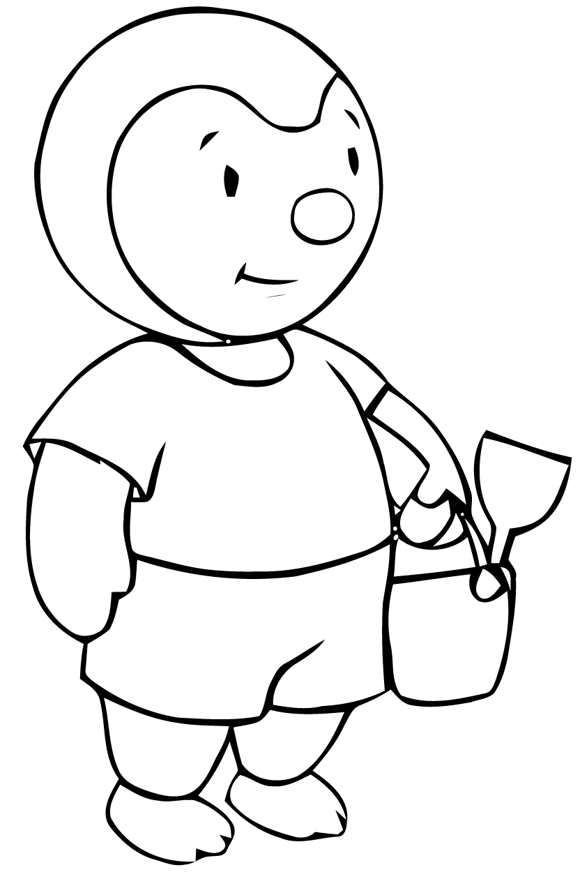Coloriage de T'choupi et Doudou en pleine aventure joyeuse
