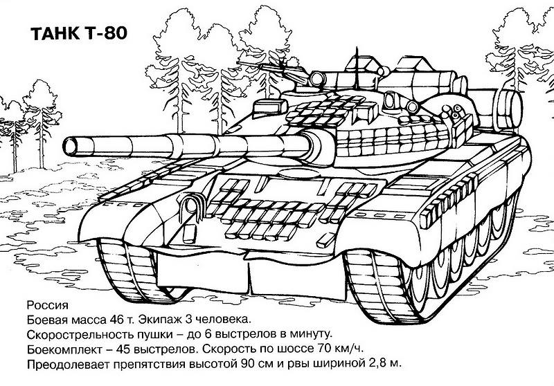 Coloriage d’un tank militaire sur un fond simple