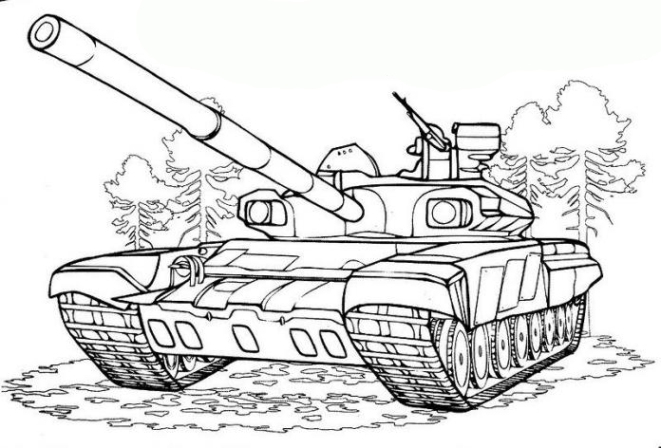 Tank militaire sur un terrain de bataille avec des éléments de décor variés