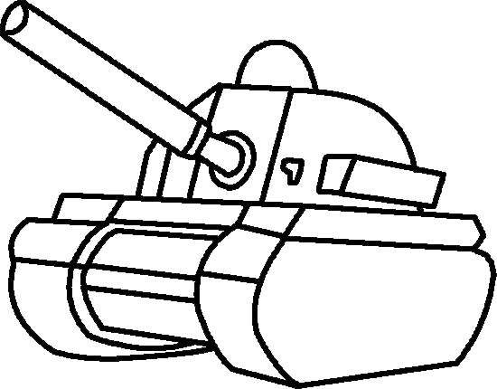 Coloriage d'un tank militaire sur un terrain désertique