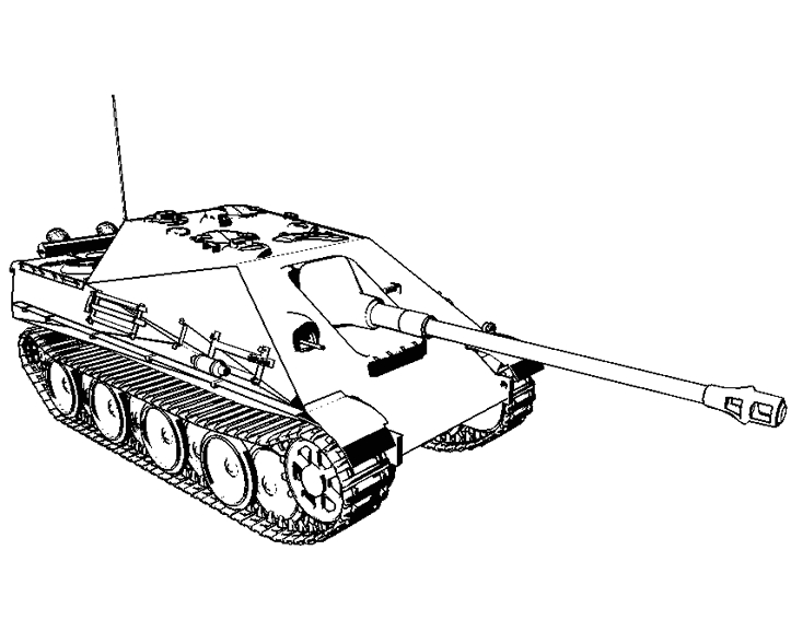 Coloriage d'un tank militaire sur fond simple