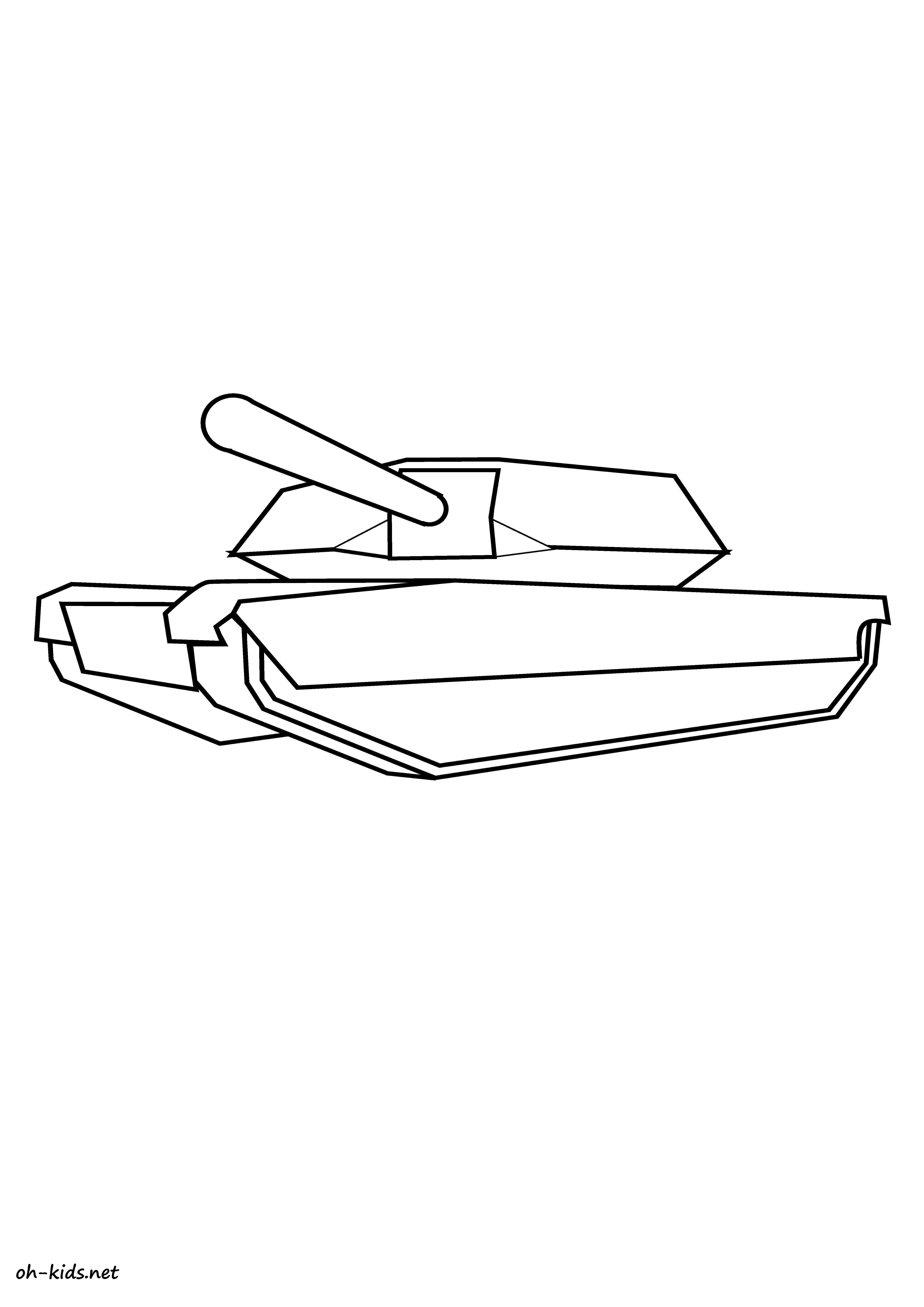 Coloriage d'un tank militaire sur un terrain