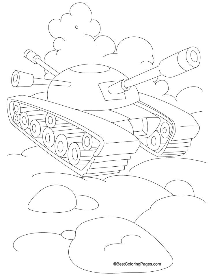 Tank militaire en pleine action sur un champ de bataille