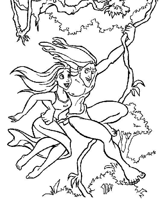 Tarzan en pleine action dans la jungle