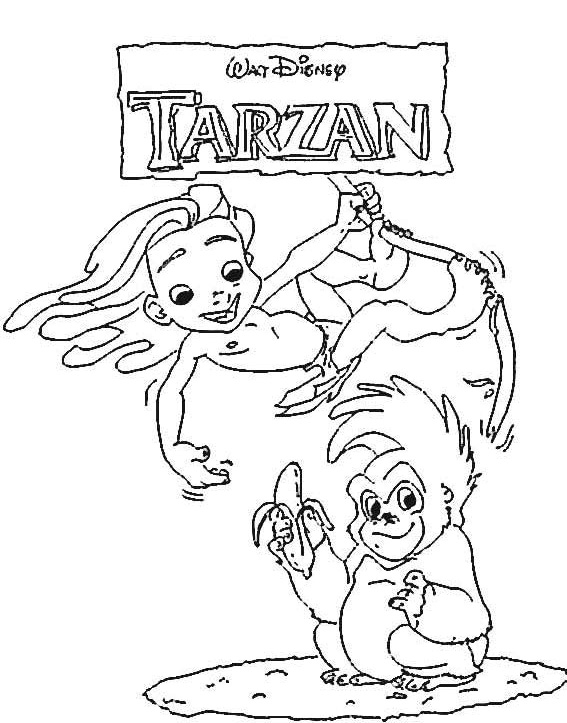 Tarzan en pleine exploration dans la jungle