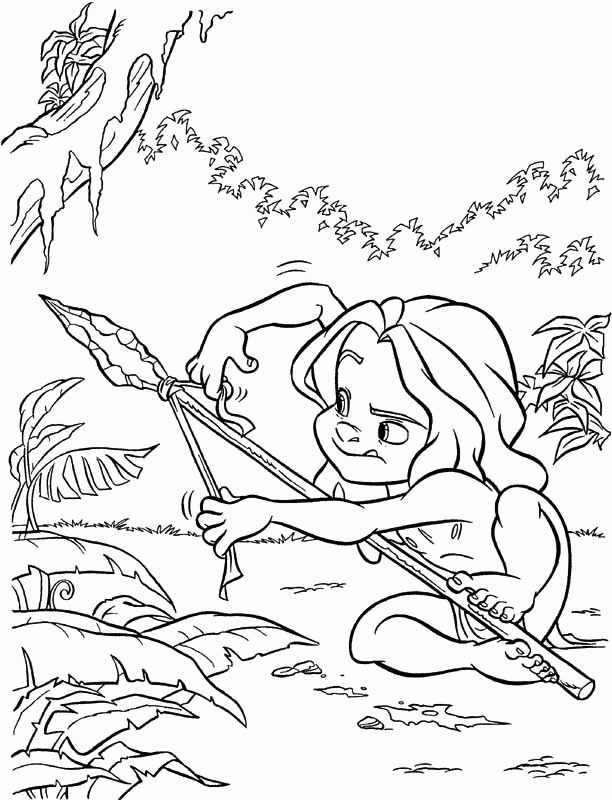 Tarzan se balançant dans la jungle avec des animaux