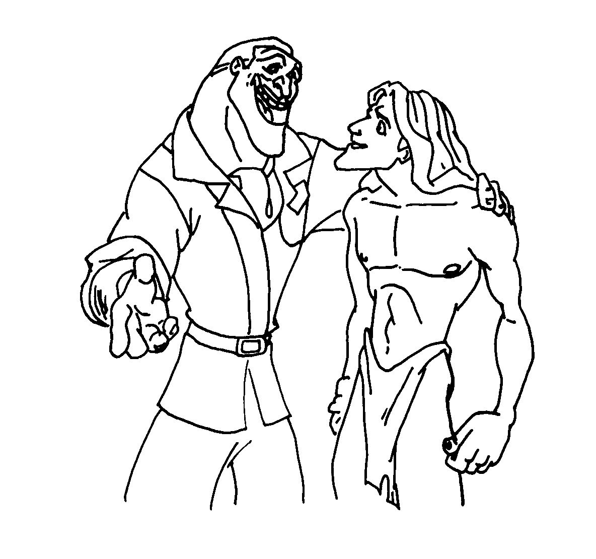 Tarzan et Jane se baladent dans la jungle