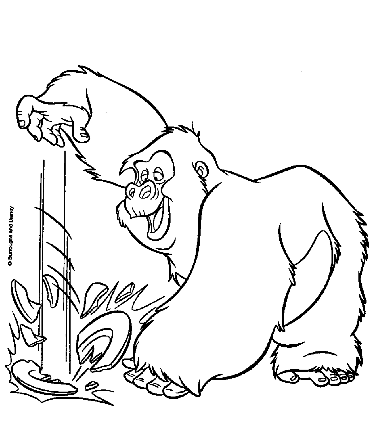 Tarzan en pleine interaction avec un animal dans la jungle