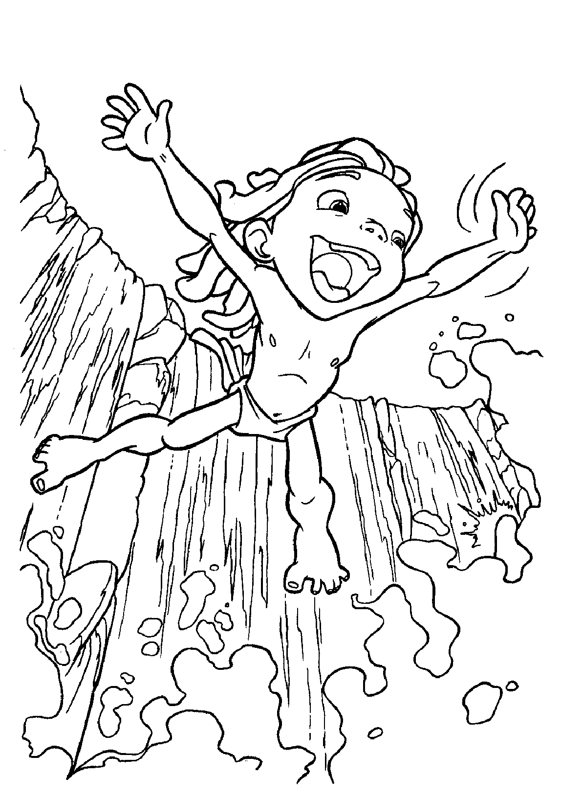 Tarzan en pleine action dans la jungle