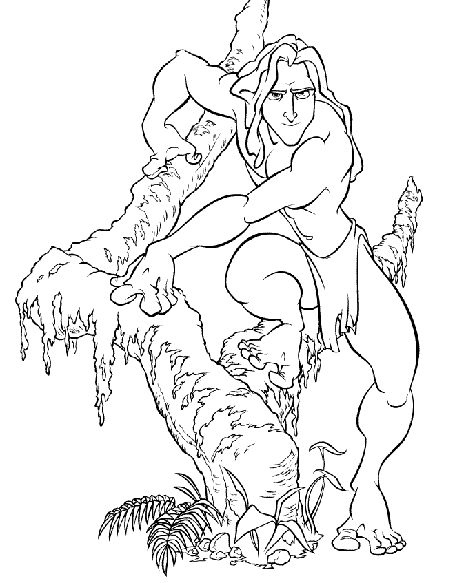 Tarzan en pleine action dans la jungle
