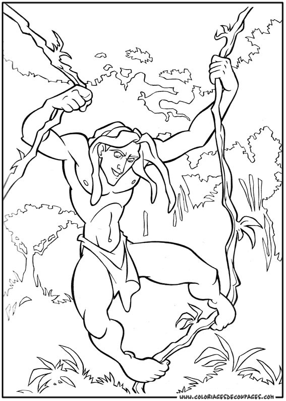 Tarzan en pleine action dans la jungle
