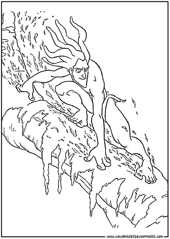 Tarzan se balançant dans la jungle avec un gorille