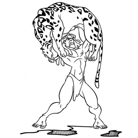 Tarzan se balançant dans la jungle