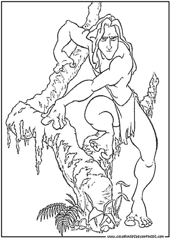 Tarzan et Jane dans la jungle, entourés de la faune sauvage