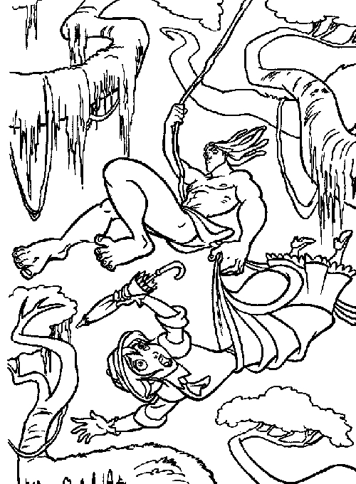 Tarzan en pleine exploration dans la jungle