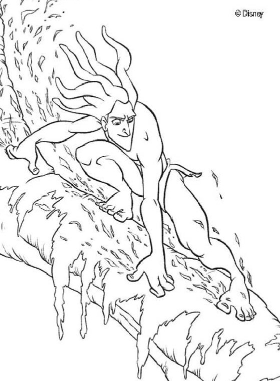 Tarzan en pleine action dans la jungle