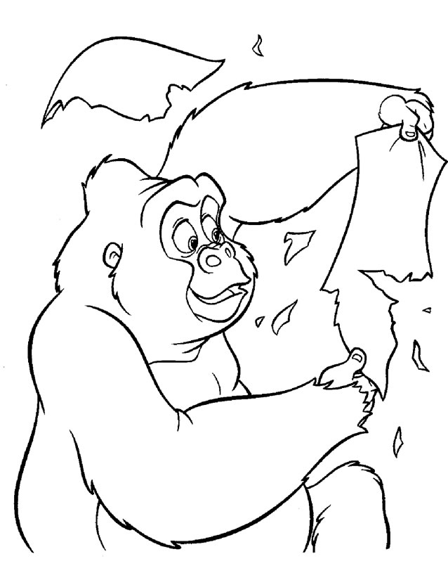 Tarzan dans la jungle avec un gorille