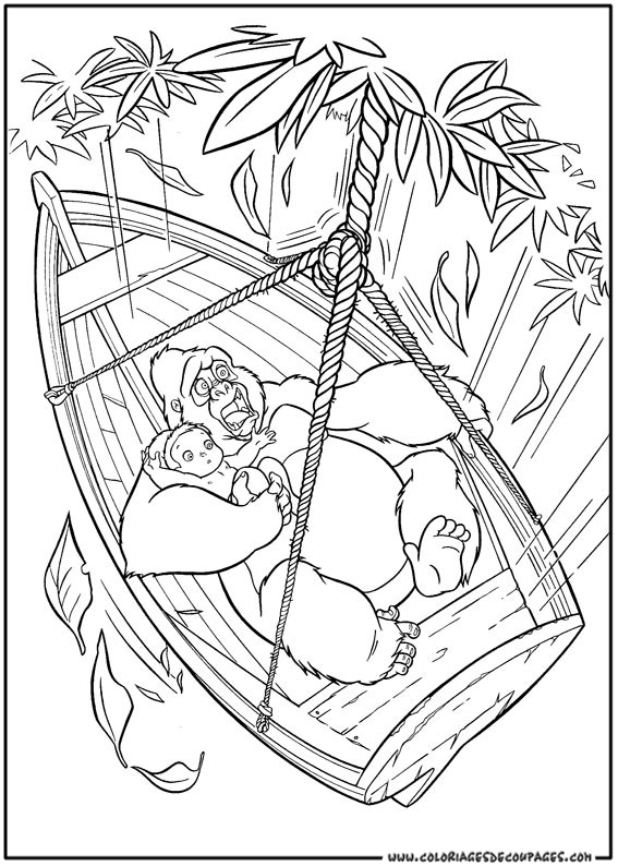 Tarzan et Jane se balancent dans la jungle