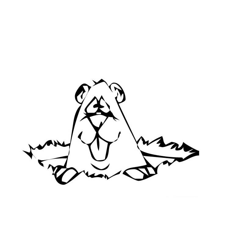 Coloriage d'un taupe dans son terrier