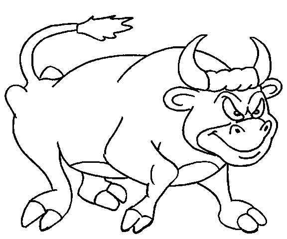Coloriage d'un taureau majestueux dans un paysage naturel