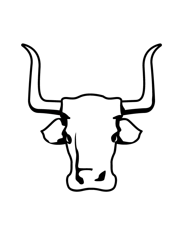 Coloriage d'un taureau majestueux dans un décor pastoral
