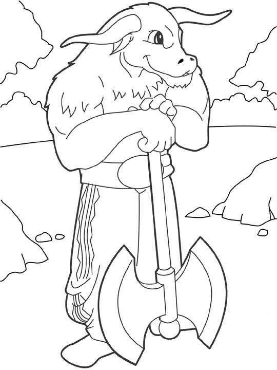 Coloriage d'un taureau majestueux dans un paysage naturel