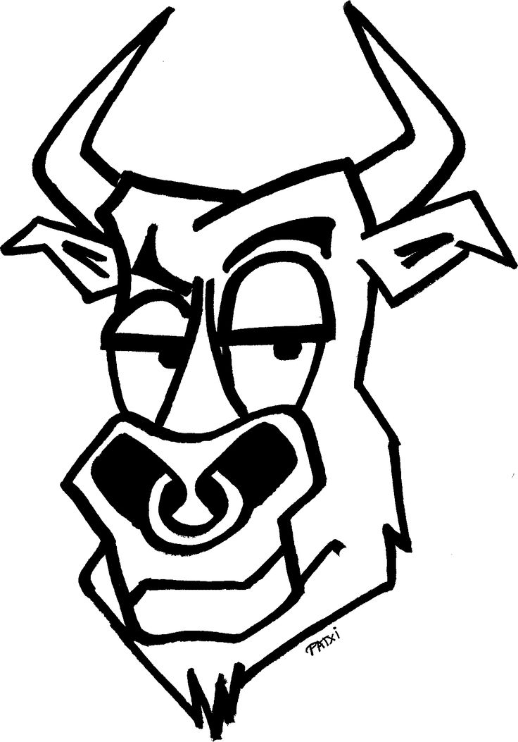 Coloriage d'un taureau dans un décor naturel
