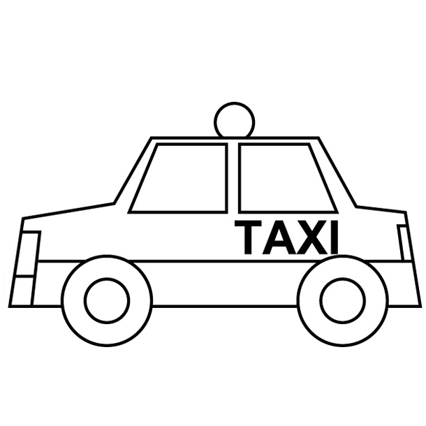 Un taxi en pleine ville avec des passagers à bord