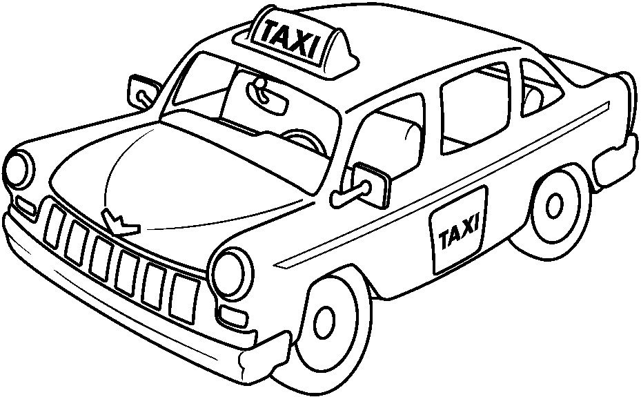 Coloriage d'un taxi en circulation dans un environnement urbain